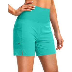 Women's 5" High Waisted Swim Board Shorts with Phone Pockets UPF 50+